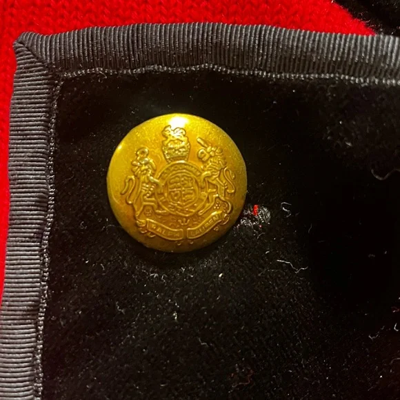Ralph Lauren Military sweater Jacket gold buttons Red Black Velvet Collar Event - Picture 5 of 8